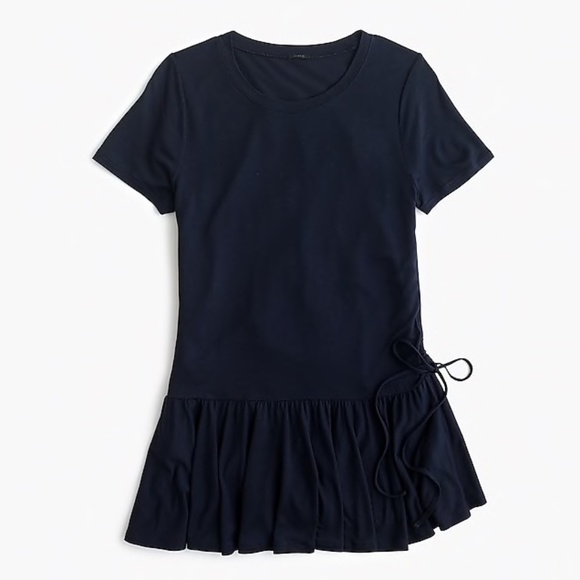 J. Crew Tops - NWT J. Crew Navy Gathered Peplum T-Shirt L